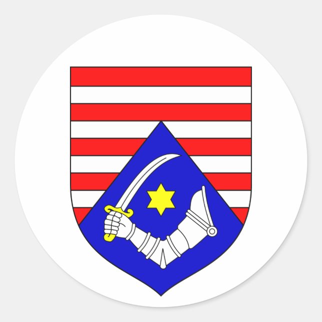 Coat of Arms of Karlovac County, Croatia Classic Round Sticker (Front)