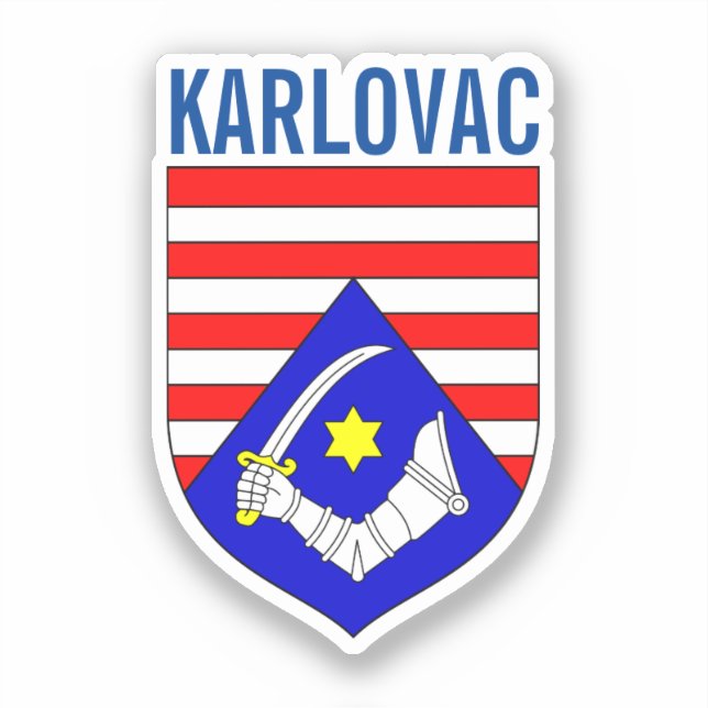 Coat of Arms of Karlovac County, Croatia Sticker (Front)
