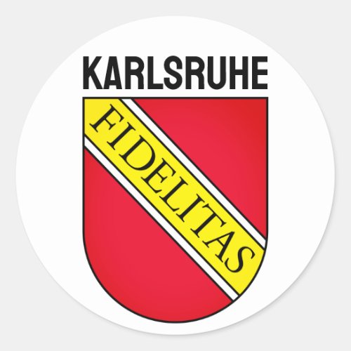 Coat of Arms of Karlsruhe GERMANY Classic Round Sticker