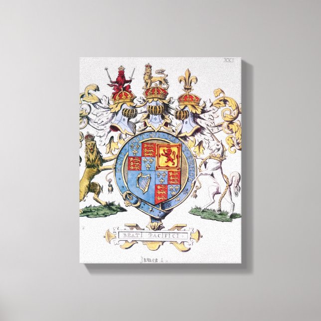 Coat of Arms of King James I of England Canvas Print (Front)