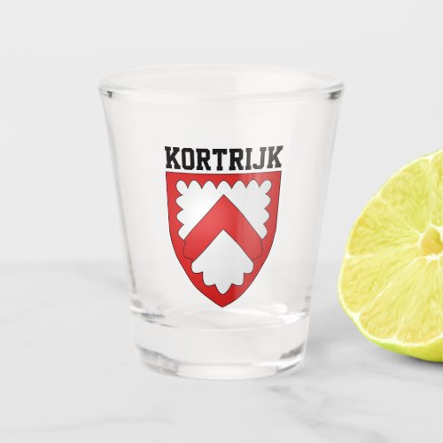 Coat of arms of Kortrijk Belgium Shot Glass