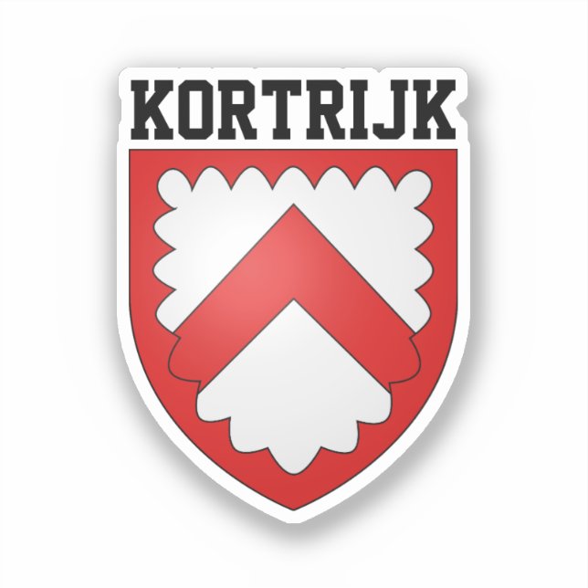Coat of arms of Kortrijk, Belgium Sticker (Front)