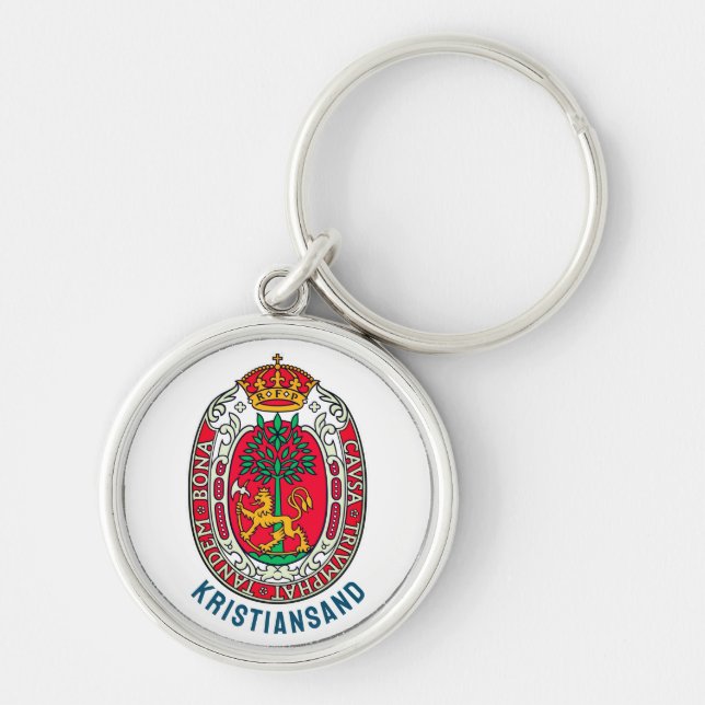 Coat of Arms of Kristiansand, NORWAY Keychain (Front)