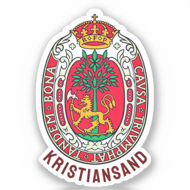 Coat of Arms of Kristiansand, NORWAY Sticker (Front)