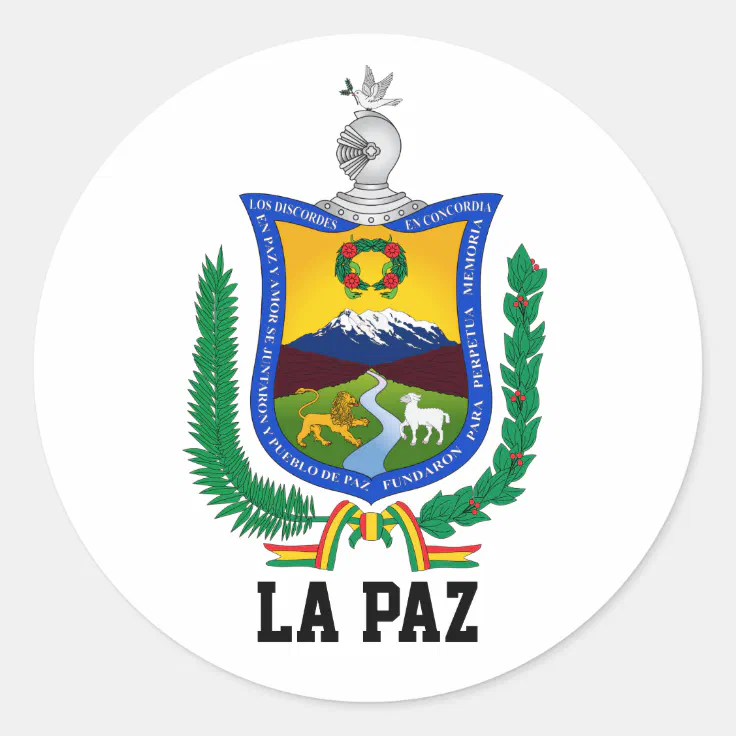 Coat of Arms of La Paz, Bolivia Classic Round Sticker Zazzle