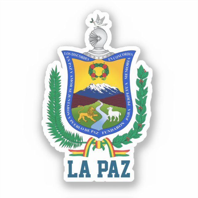Coat of Arms of La Paz, Bolivia Sticker (Front)