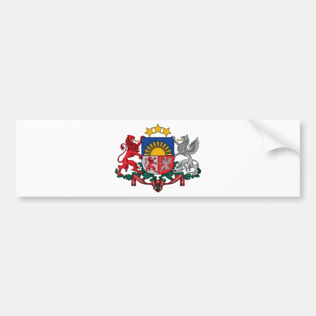 Coat of arms of Latvia - Latvijas ģerbonis Bumper Sticker (Front)