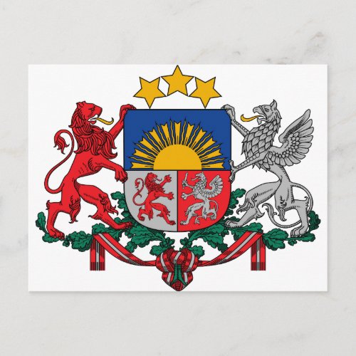 Coat of arms of Latvia _ Latvijas ģerbonis Postcard