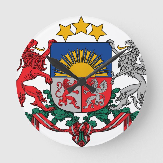 Coat of arms of Latvia - Latvijas Round Clock (Front)