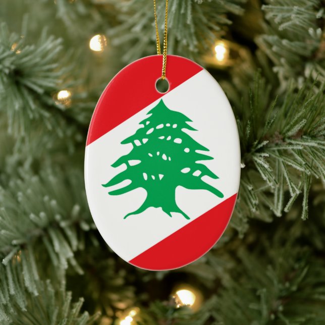 Coat of Arms of Lebanon Ceramic Ornament (Tree)