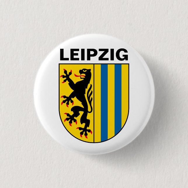 Coat of Arms of Leipzig, Germany Button (Front)