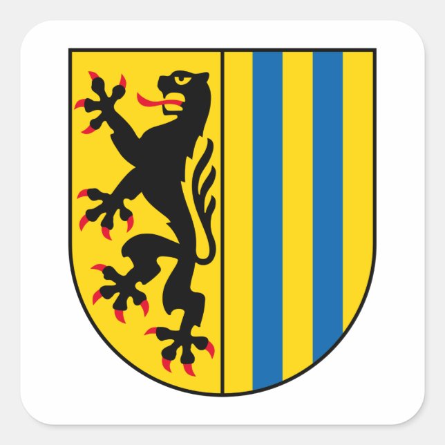 Coat of Arms of Leipzig, Germany Square Sticker (Front)