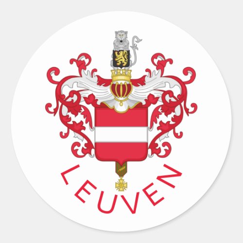 Coat of Arms of Leuven Belgium Classic Round Sticker