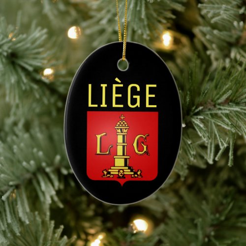 Coat of Arms of Lige Belgium Ceramic Ornament