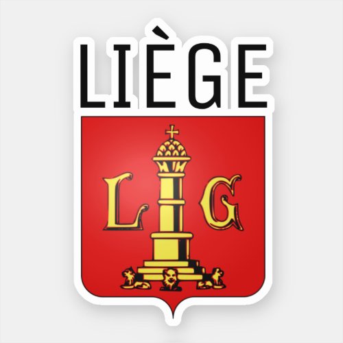Coat of Arms of Lige Belgium Square Sticker
