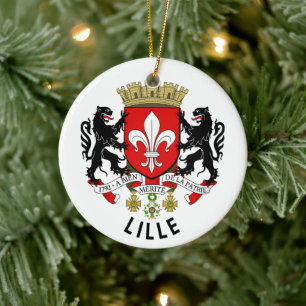 Coat of arms of Lille, France Ceramic Ornament