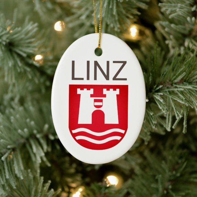 Coat of Arms of Linz, AUSTRIA Ceramic Ornament (Tree)