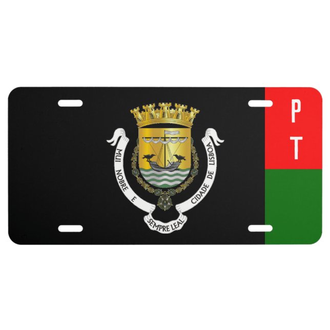 Coat of Arms of Lisbon, Portugal License Plate (Front)