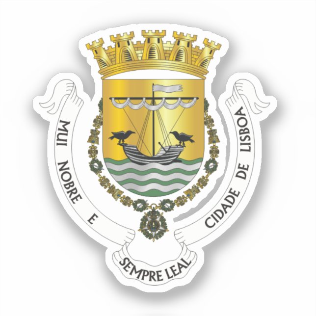 Coat of Arms of Lisbon, Portugal Sticker (Front)