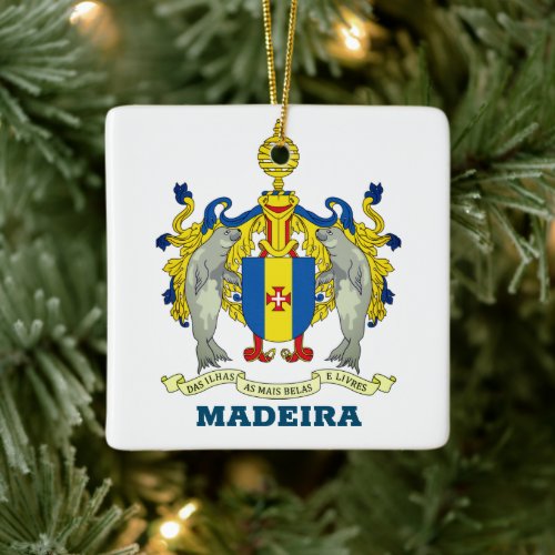 Coat of Arms of Madeira Portugal Ceramic Ornament