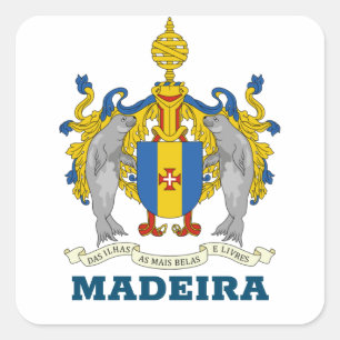 Coat of Arms of Madeira, Portugal Square Sticker
