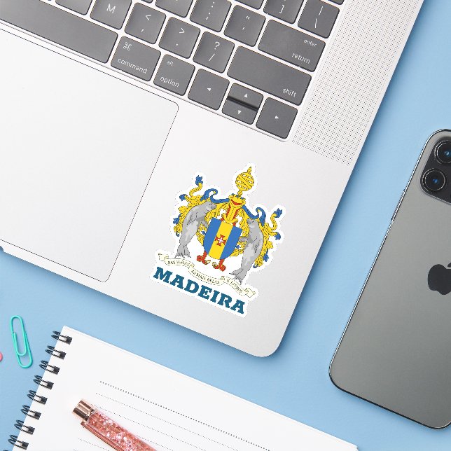 Coat of Arms of Madeira, Portugal Sticker (Laptop w/ iPhone)