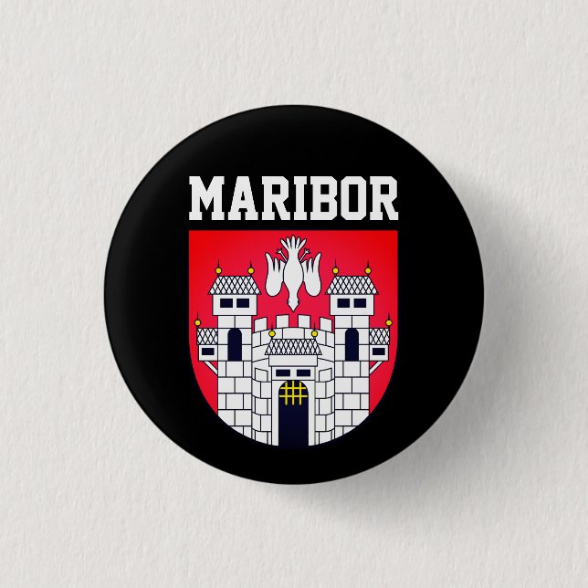 Coat of arms of Maribor - SLOVENIA Button (Front)