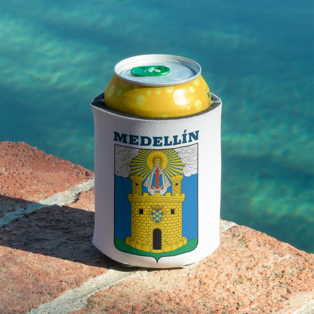 Coat of Arms of Medellín, Colombia Can Cooler (In Situ Pool)