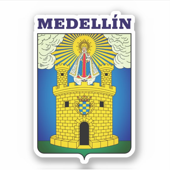 Coat of Arms of Medellín, Colombia Square Sticker (Front)