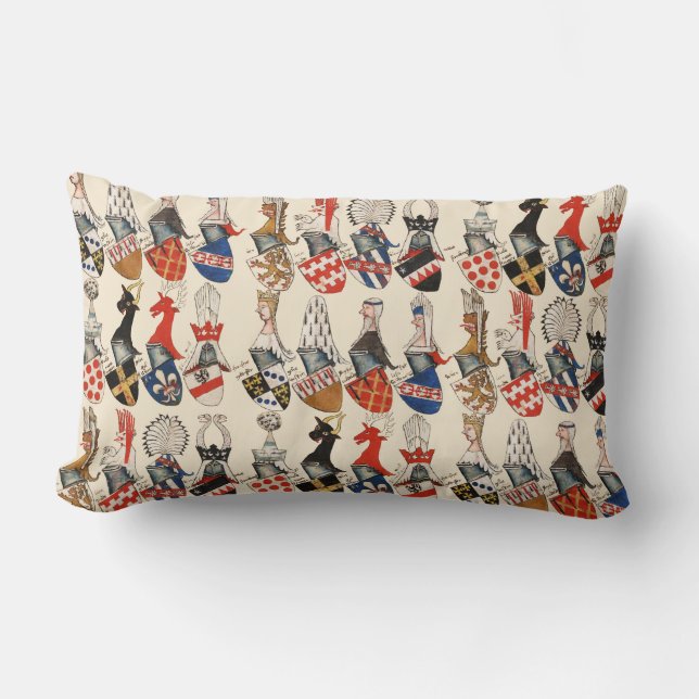 COAT OF ARMS OF MEDIEVAL TOURNAMENT PARTECIPANTS LUMBAR PILLOW (Front)
