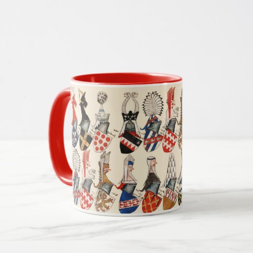 COAT OF ARMS OF MEDIEVAL TOURNAMENT PARTECIPANTS MUG