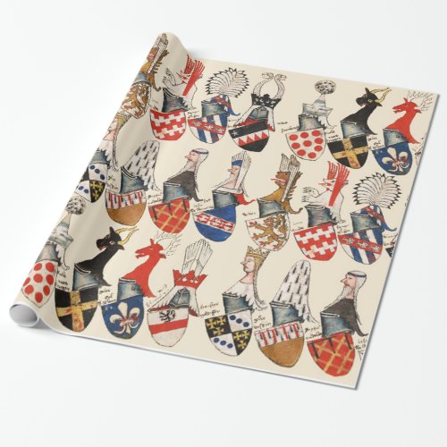 COAT OF ARMS OF MEDIEVAL TOURNAMENT PARTECIPANTS WRAPPING PAPER