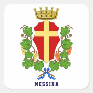 Coat of arms of Messina, Sicily Square Sticker