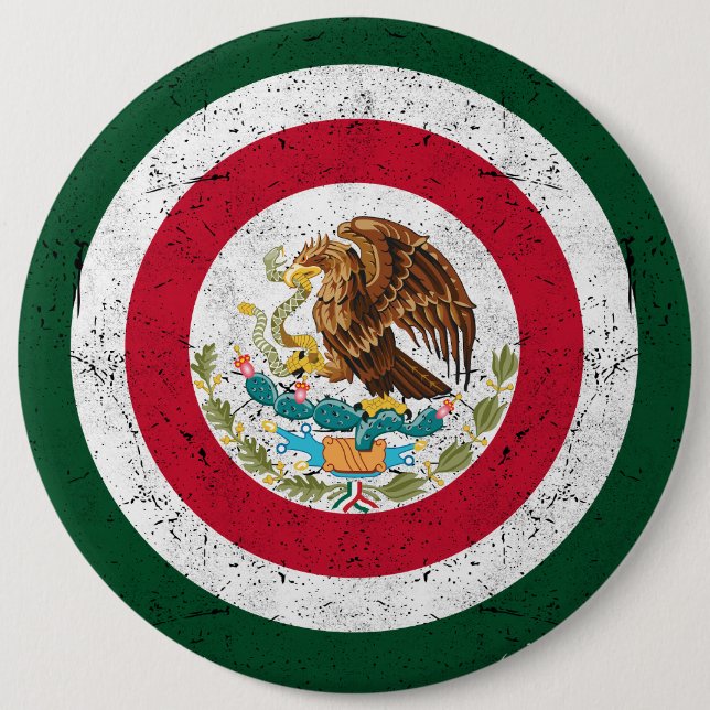Coat of arms of Mexico Retro Button (Front)