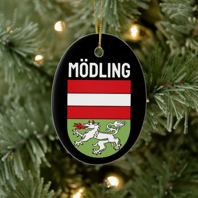 Coat of Arms of Mödling, AUSTRIA Ceramic Ornament (Tree)