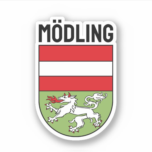 Coat of Arms of Mödling, AUSTRIA Sticker (Front)