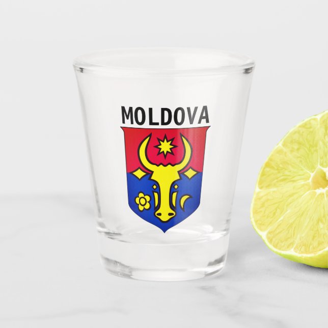 Coat of Arms of Moldova Shot Glass (Front)
