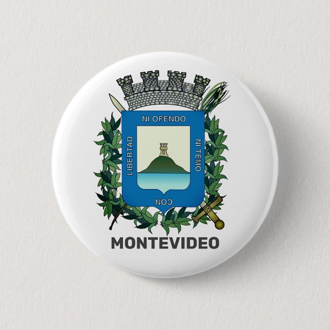 Coat of Arms of Montevideo, Uruguay Button (Front)
