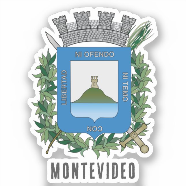Coat of Arms of Montevideo, Uruguay Sticker (Front)