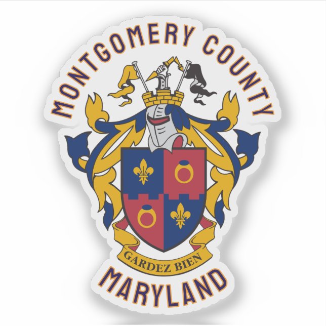 Coat of Arms of Montgomery County, Maryland Sticker (Front)