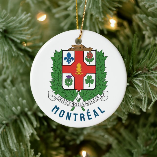 Coat of Arms of Montréal, CANADA Ceramic Ornament (Tree)