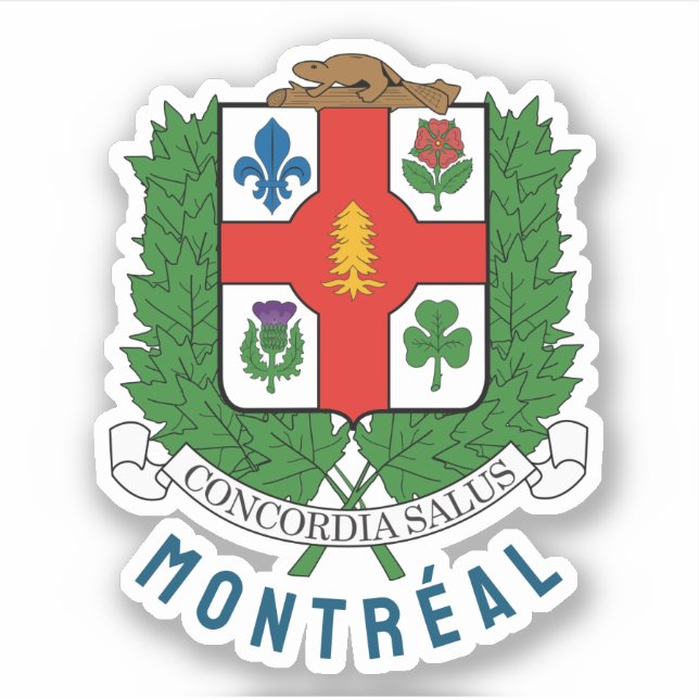 Coat of Arms of Montreal, CANADA Sticker (Front)