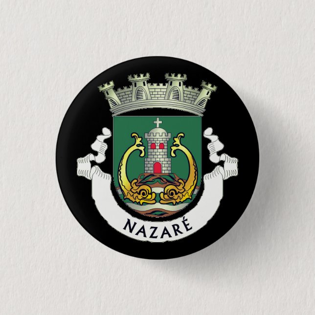 Coat of Arms of Nazaré, Portugal Button (Front)