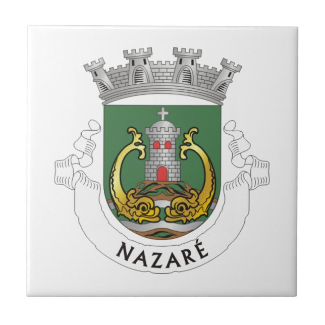 Coat of Arms of Nazaré, Portugal Ceramic Tile (Front)