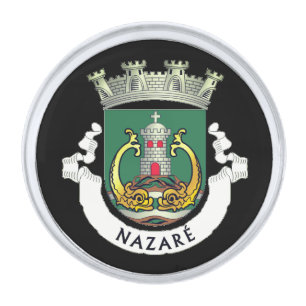 Coat of Arms of Nazaré, Portugal Silver Finish Lapel Pin