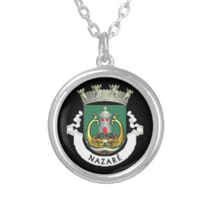 Coat of Arms of Nazaré, Portugal Silver Plated Necklace