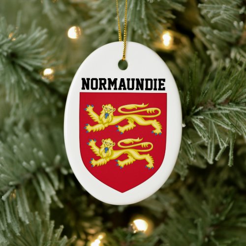 Coat of Arms of Normandy _ FRANCE Ceramic Ornament