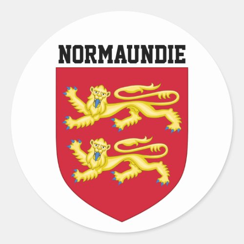 Coat of Arms of Normandy _ FRANCE Classic Round Sticker