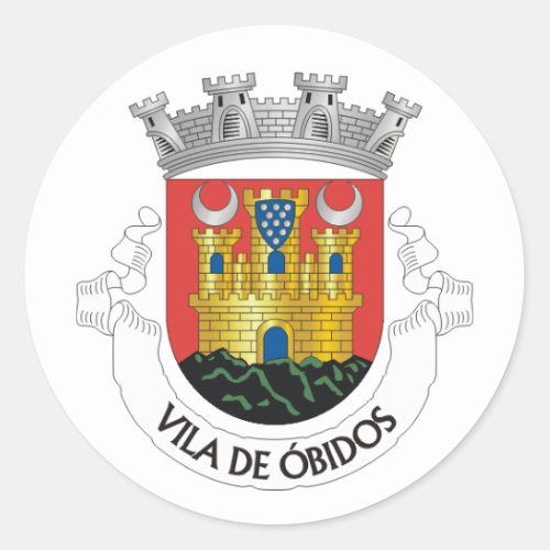 Coat of Arms of bidos Portugal Classic Round Sticker