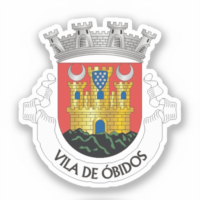 Coat of Arms of Óbidos, Portugal Sticker (Front)
